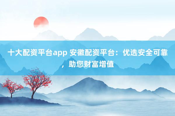 十大配资平台app 安徽配资平台：优选安全可靠，助您财富增值