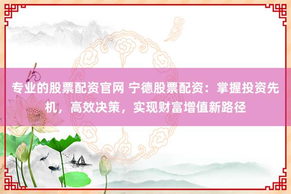 专业的股票配资官网 宁德股票配资：掌握投资先机，高效决策，实现财富增值新路径