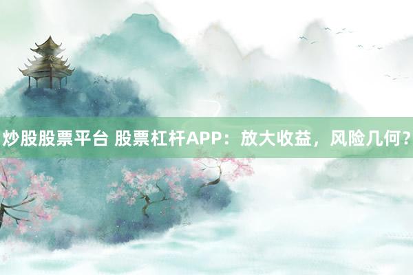 炒股股票平台 股票杠杆APP：放大收益，风险几何？