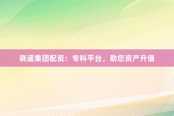 骁遥集团配资：专科平台，助您资产升值
