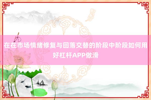 在在市场情绪修复与回落交替的阶段中阶段如何用好杠杆APP做滑