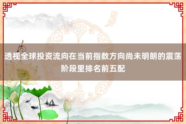 透视全球投资流向在当前指数方向尚未明朗的震荡阶段里排名前五配