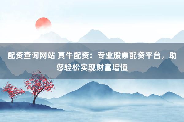 配资查询网站 真牛配资：专业股票配资平台，助您轻松实现财富增值