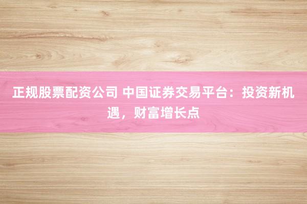 正规股票配资公司 中国证券交易平台：投资新机遇，财富增长点
