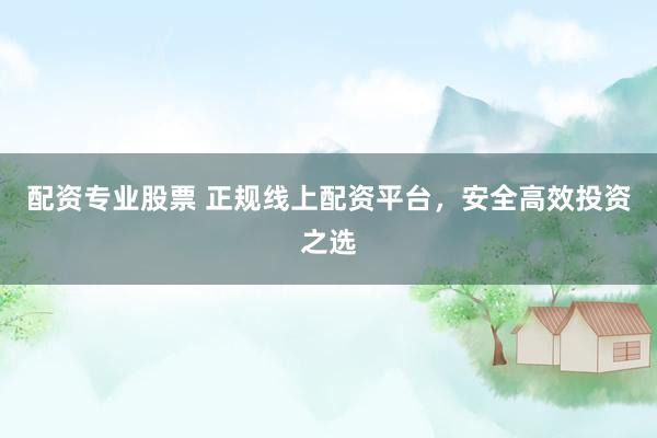 配资专业股票 正规线上配资平台，安全高效投资之选